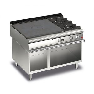 Doorkookplaat + 2-pits (rechts) Baron Queen 9