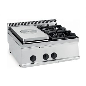 Doorkookplaat + 2-pits Select Cuisine 700 lijn - gas