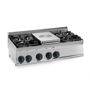 Doorkookplaat + 4-pits Select Cuisine 700 lijn - gas