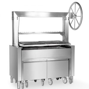 RVS houtskoolgrill met liftsysteem